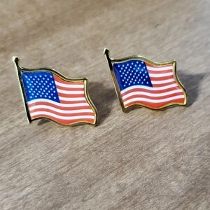 American Flag Lapel Pins - 2 pins, Unisex